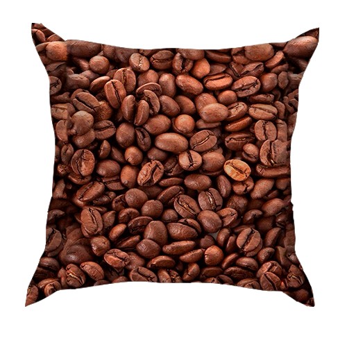 3D подушка Кавові зерна (вид спереду)