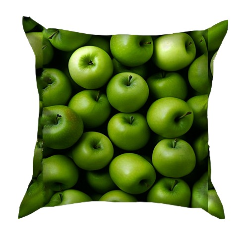 3D подушка Зелені яблука (вид ззаду)
