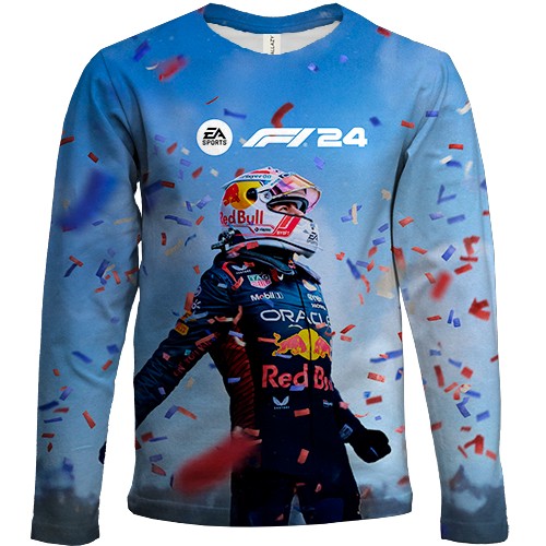 Дитячий 3D лонгслів F1 2024 Max Verstappen (вид спереду)