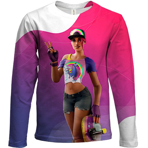 Детский 3D лонгслив Fortnite - Beach Bomber Skin (вид спереди)