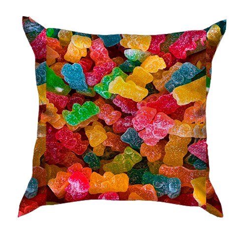 3D подушка Желейні ведмедики (вид ззаду)