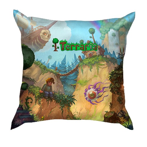 3D подушка Terraria - World art (вид спереду)
