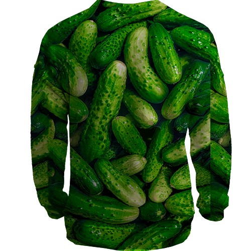 3D свитшот Огурцы (вид сзади)