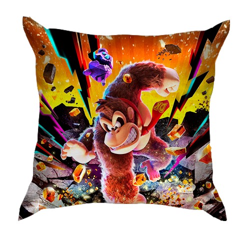 3D подушка Donkey Kong Bananza (вид спереди)