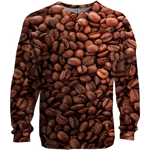 3D свитшот Кофейные зерна (вид спереди)