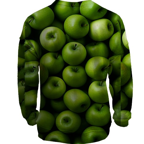 3D світшот Зелені яблука (вид ззаду)