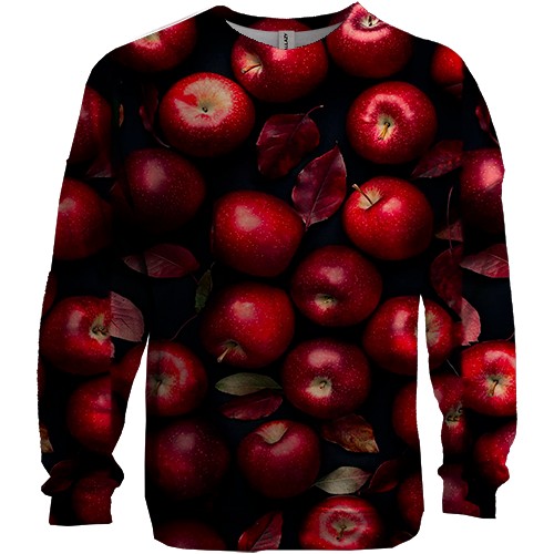 3D свитшот Красные яблоки (вид спереди)