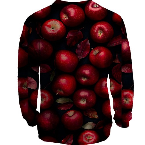 3D свитшот Красные яблоки (вид сзади)
