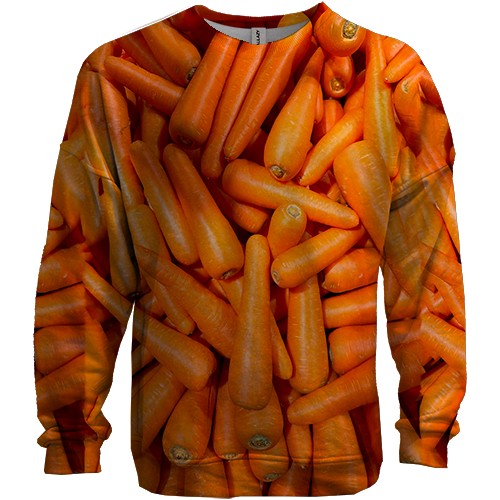 3D свитшот Морковь (вид спереди)