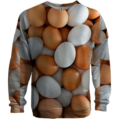 3D свитшот Яйца куринные (вид спереди)