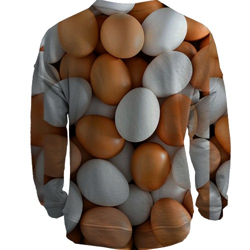3D свитшот Яйца куринные (вид сзади)