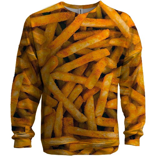 3D свитшот Картошка Фри (вид спереди)