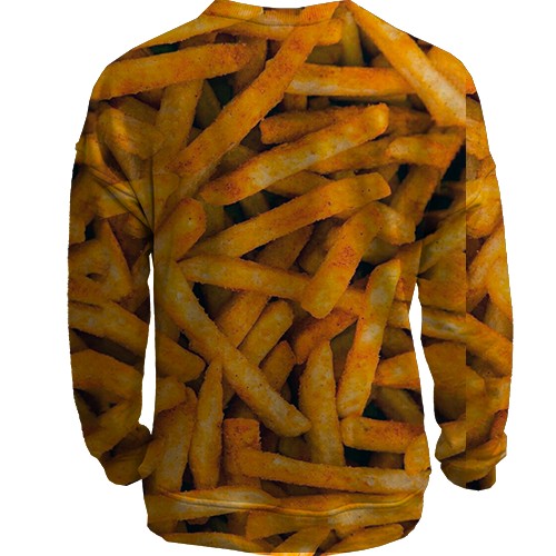 3D свитшот Картошка Фри (вид сзади)