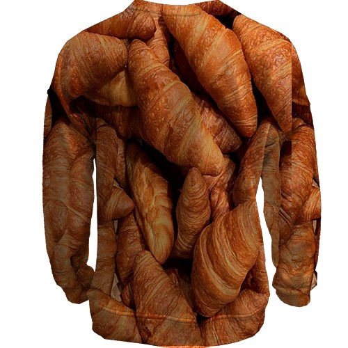 3D свитшот Круассаны (вид сзади)