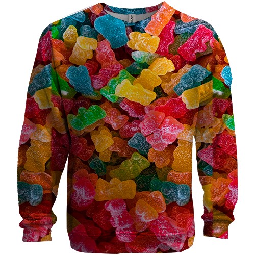 3D свитшот Желейные мишки (вид спереди)
