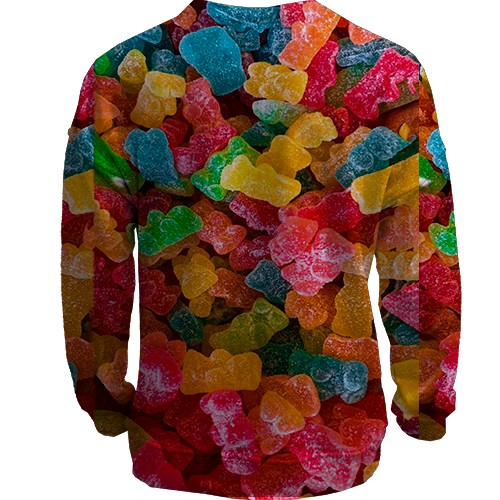 3D свитшот Желейные мишки (вид сзади)