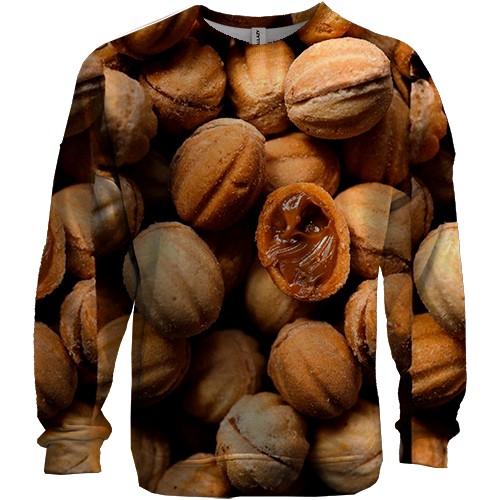 3D свитшот Орехи (вид спереди)