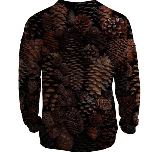 3D свитшот Еловые шишки (вид сзади)