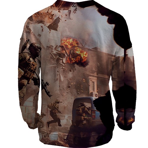 3D свитшот Battlefield 6 Взрывы (вид сзади)