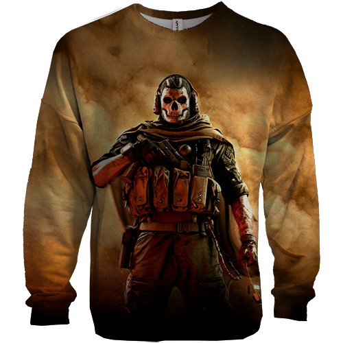 3D свитшот Ghost - CoD (вид спереди)