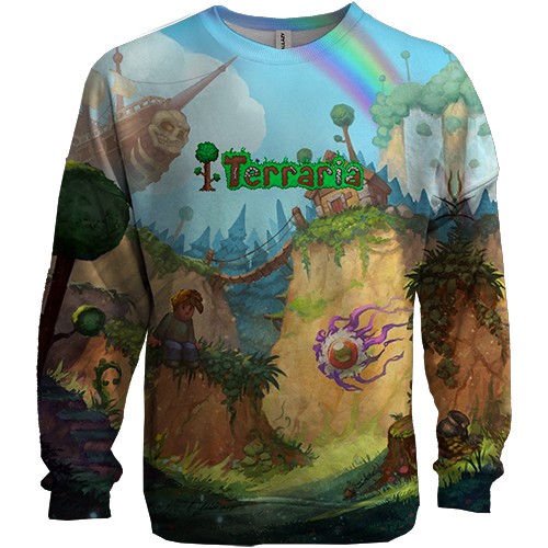 3D світшот Terraria - World art (вид спереду)