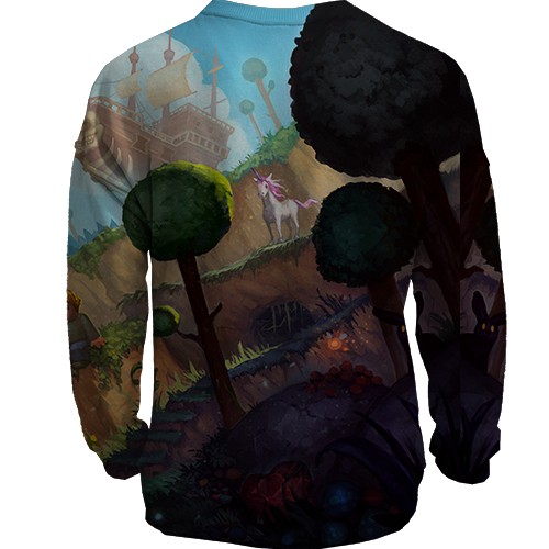 3D світшот Terraria - World art (вид ззаду)