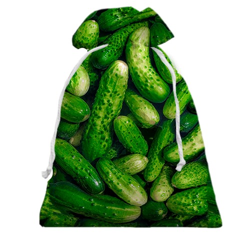 3D Подарочный мешочек Огурцы (вид спереди)