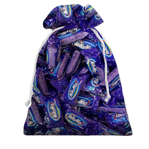 3D Подарочный мешочек "MilkyWay" конфета (вид сзади)