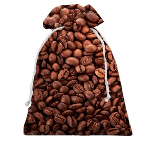 3D Подарочный мешочек Кофейные зерна (вид сзади)