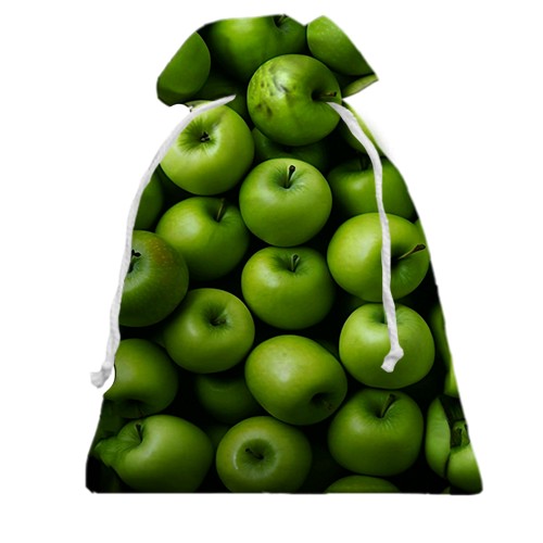 3D Подарочный мешочек Зеленые яблоки (вид спереди)