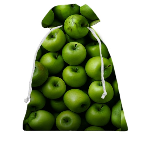 3D Подарочный мешочек Зеленые яблоки (вид сзади)