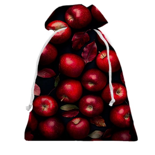 3D Подарунковий мішечок Червоні яблука (вид спереду)