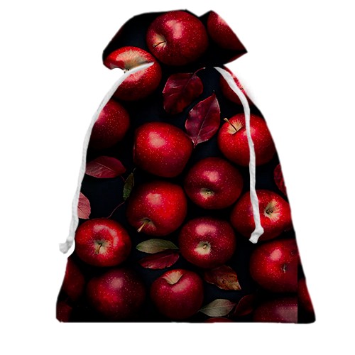 3D Подарунковий мішечок Червоні яблука (вид ззаду)