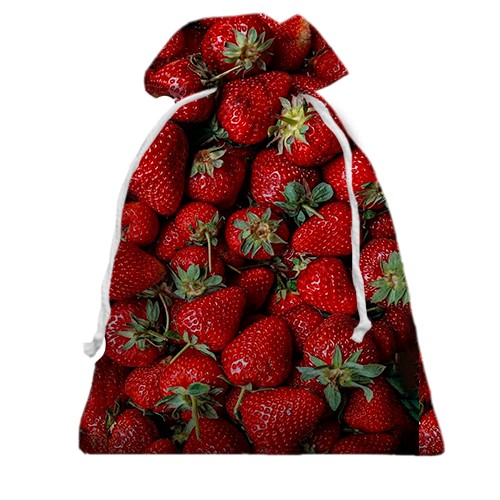 3D Подарочный мешочек Клубника (вид сзади)