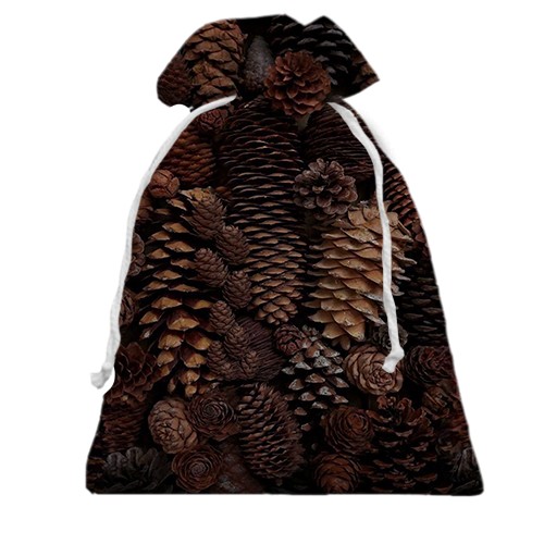 3D Подарочный мешочек Еловые шишки (вид спереди)
