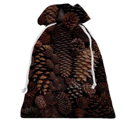 3D Подарочный мешочек Еловые шишки (вид сзади)