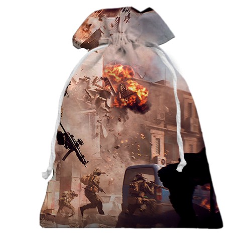 3D Подарунковий мішечок Battlefield 6 Вибухи (вид ззаду)