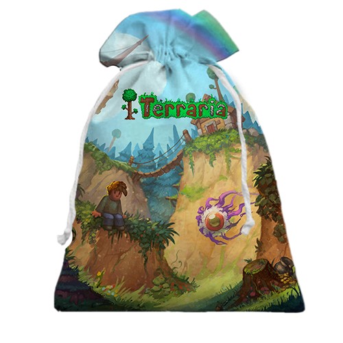 3D Подарунковий мішечок Terraria - World art (вид спереду)