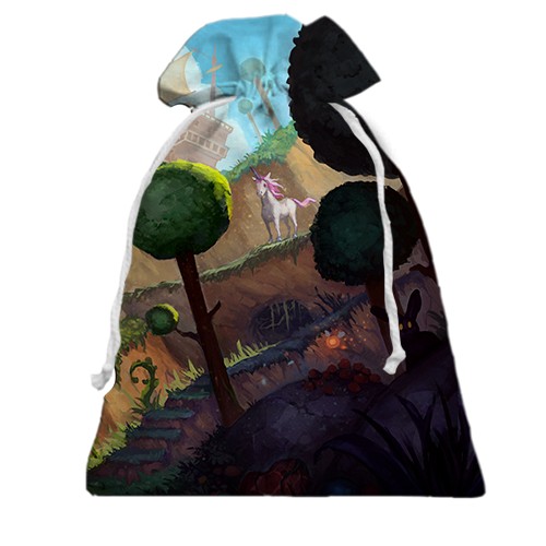 3D Подарунковий мішечок Terraria - World art (вид ззаду)