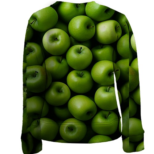 Дитячий 3D світшот Зелені яблука (вид ззаду)