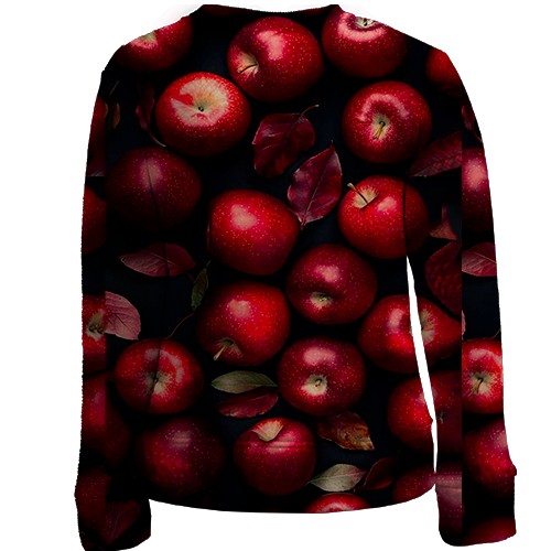 Дитячий 3D світшот Червоні яблука (вид ззаду)