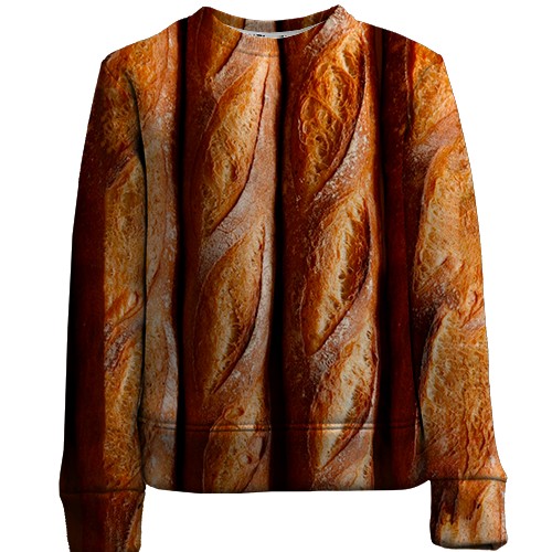 Детский 3D свитшот Багеты (вид спереди)