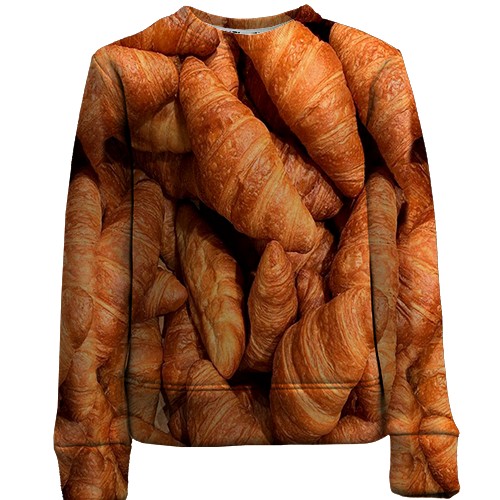 Детский 3D свитшот Круассаны (вид спереди)