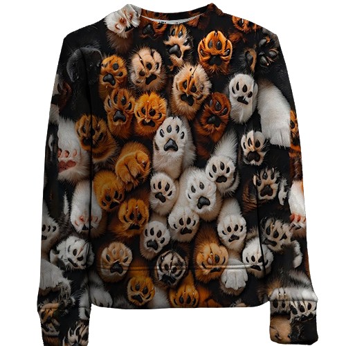 Детский 3D свитшот Лапки (вид спереди)