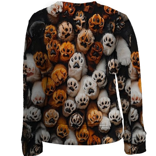 Детский 3D свитшот Лапки (вид сзади)