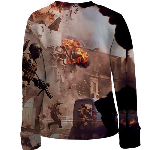 Детский 3D свитшот Battlefield 6 Взрывы (вид сзади)