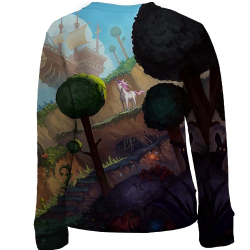 Детский 3D свитшот Terraria - World art (вид сзади)