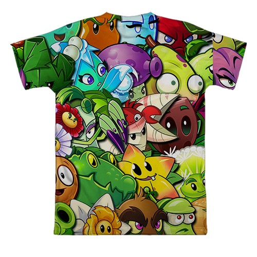 3D футболка Растения против зомби (вид сзади)