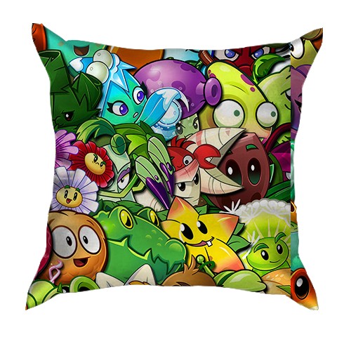 3D подушка Рослини проти зомбі (вид ззаду)