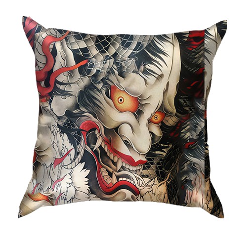 3D подушка Самурай Oni - Yakuza (вид сзади)